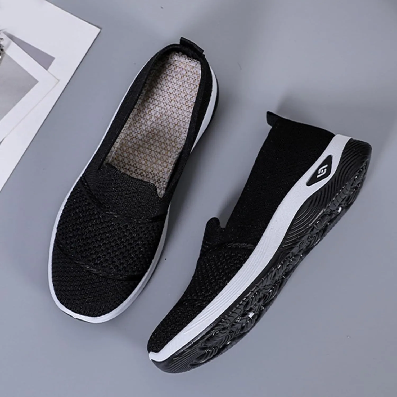 Womens Hollow Out Walking Shoes Non-Slip Adjustable Breathable Walking Shoe Comfortable Casual Athletic Sneakers Barefoot Casual Nurse Shoes Buffer Fitness Nursing Orthopedic Sneaker