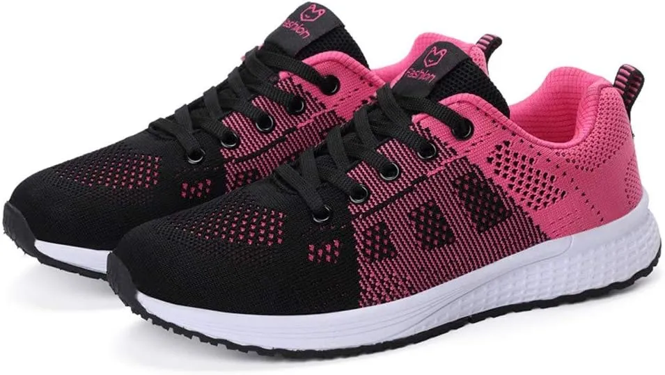 Womens Lace Up Running Shoes Non Slip Walking Shoes Running Shoes for Women Slip On Men's Casual Shoes Chunky Sneakers Red Tennis Shoe Cross Trainer Shoe