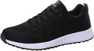 Womens Lace Up Walking Shoes Memory Foam Lightweight Comfort Mens Dress Shoes Sport Shoes Dressy Casual Wedge Sneakers Black Tennis Shoe Trainers Shoe