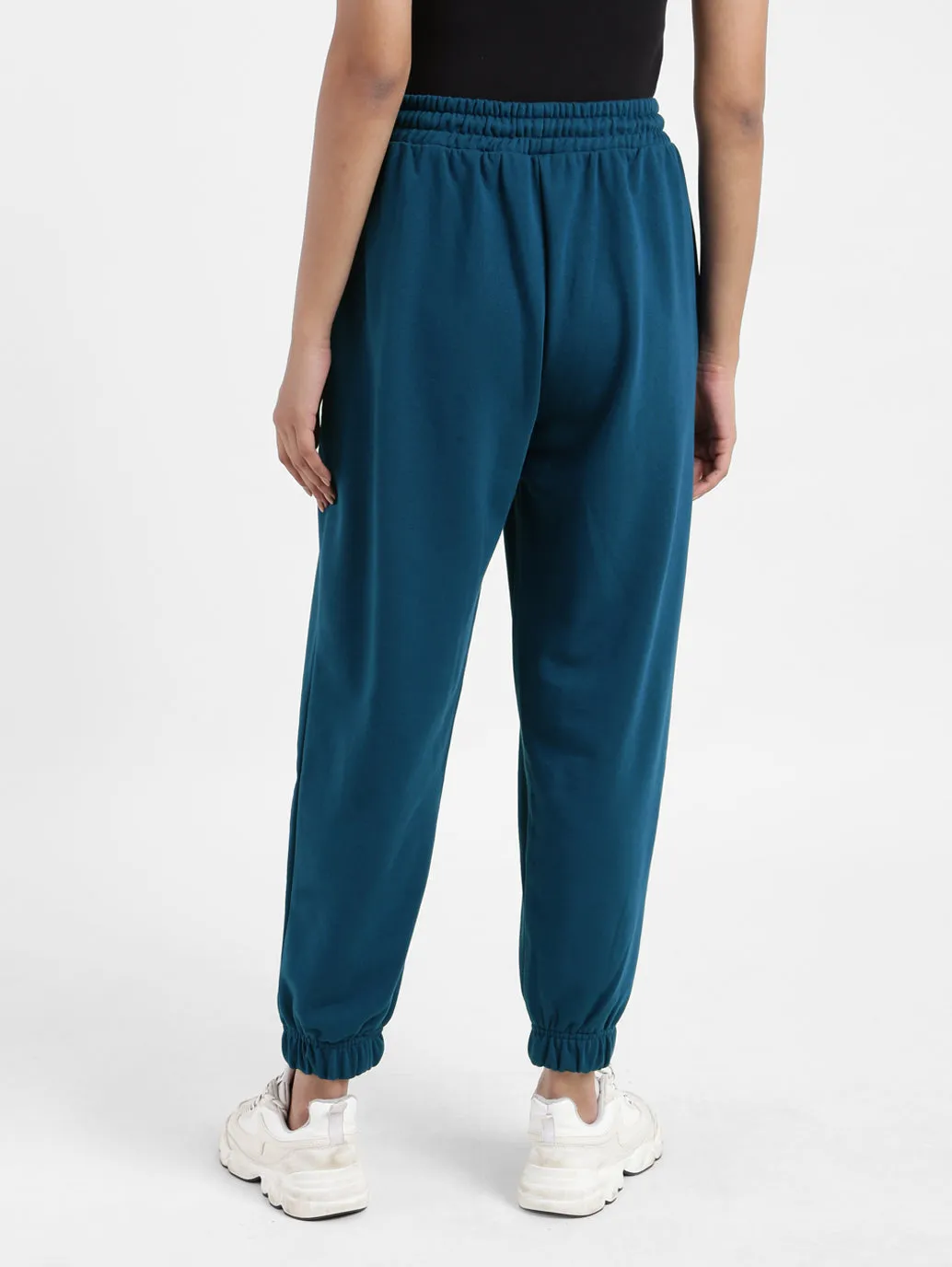 Women's Mid Rise Blue Regular Fit Joggers