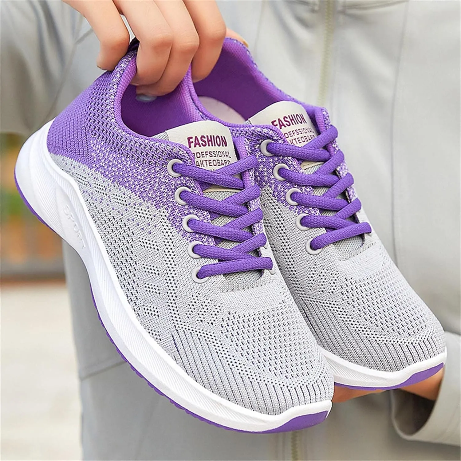Women's Minimalist Walking Shoes Wide Toe Lace Up Non Slip Work Shoes Women Lightweight Dressy Casual Shoes Fashion Sneakers 2025 White Tennis Shoe Cross Trainer Shoe