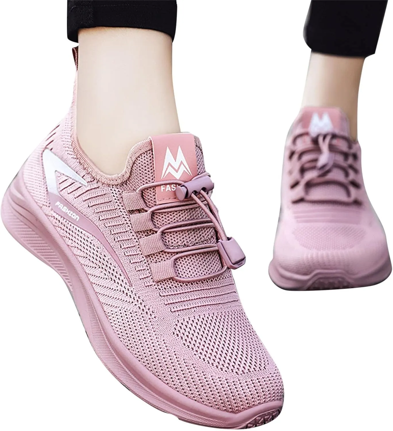 Womens Running Shoes Lightweight Breathable Slip on Tennis Shoes Non Slip Gym Workout Walking Sneakers Shoes for Women Casual Comfortable Athletic Tennis Sneakers with Memory Foam