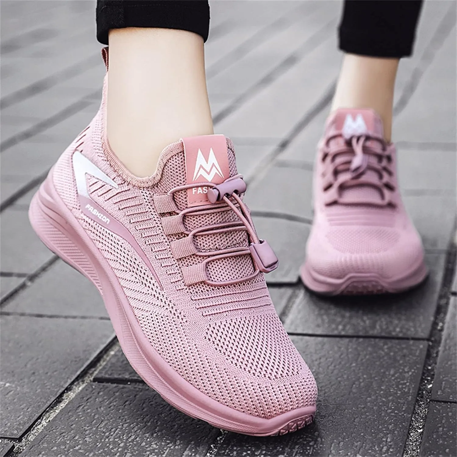 Womens Running Shoes Lightweight Breathable Slip on Tennis Shoes Non Slip Gym Workout Walking Sneakers Shoes for Women Casual Comfortable Athletic Tennis Sneakers with Memory Foam