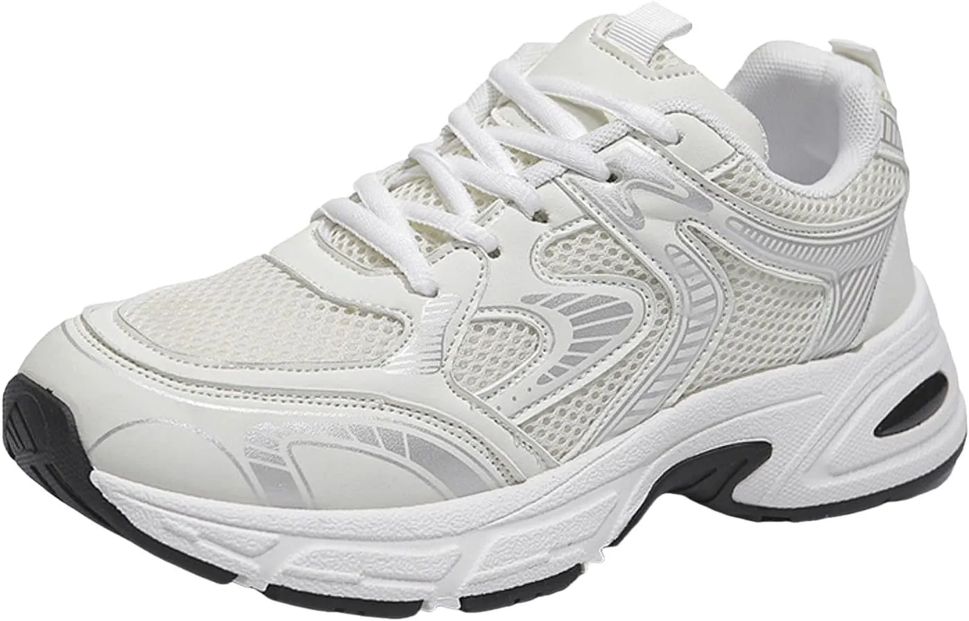 Womens Running Shoes Summer Breathable Lightweigt Cushioned Sneakers,Comfy Walking Shoes with Arch Support,Non Slip Thick Sole High Increasing Sneaker for Women Summer Workout Shoe Outdoor Hiking Gym