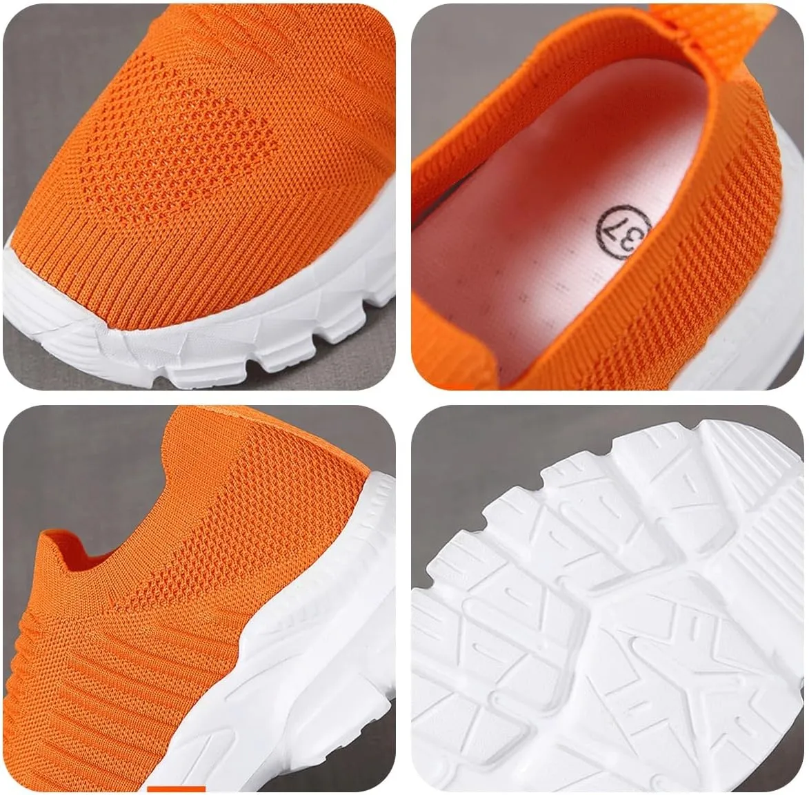 Women's Sneakers Knitted Mesh Breathable Walking Shoes Slip On Running Shoes Non-Slip Sneakers Athletic Fashion Tennis Sneakers Mesh Workout Outdoor Leisure Sports Shoes