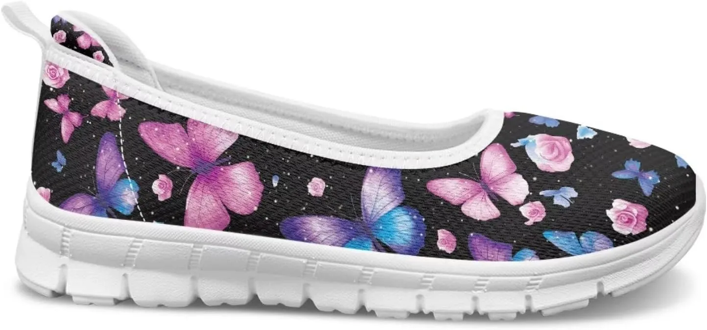 Women's Walking Loafers Slip On Casual Comfortable Workout Shoes Light Elastic Outdoor Camping Shoe Size 6-11 White Sole