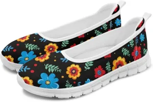 Women's Walking Loafers Slip On Casual Comfortable Workout Shoes Light Elastic Outdoor Camping Shoe Size 6-11 White Sole