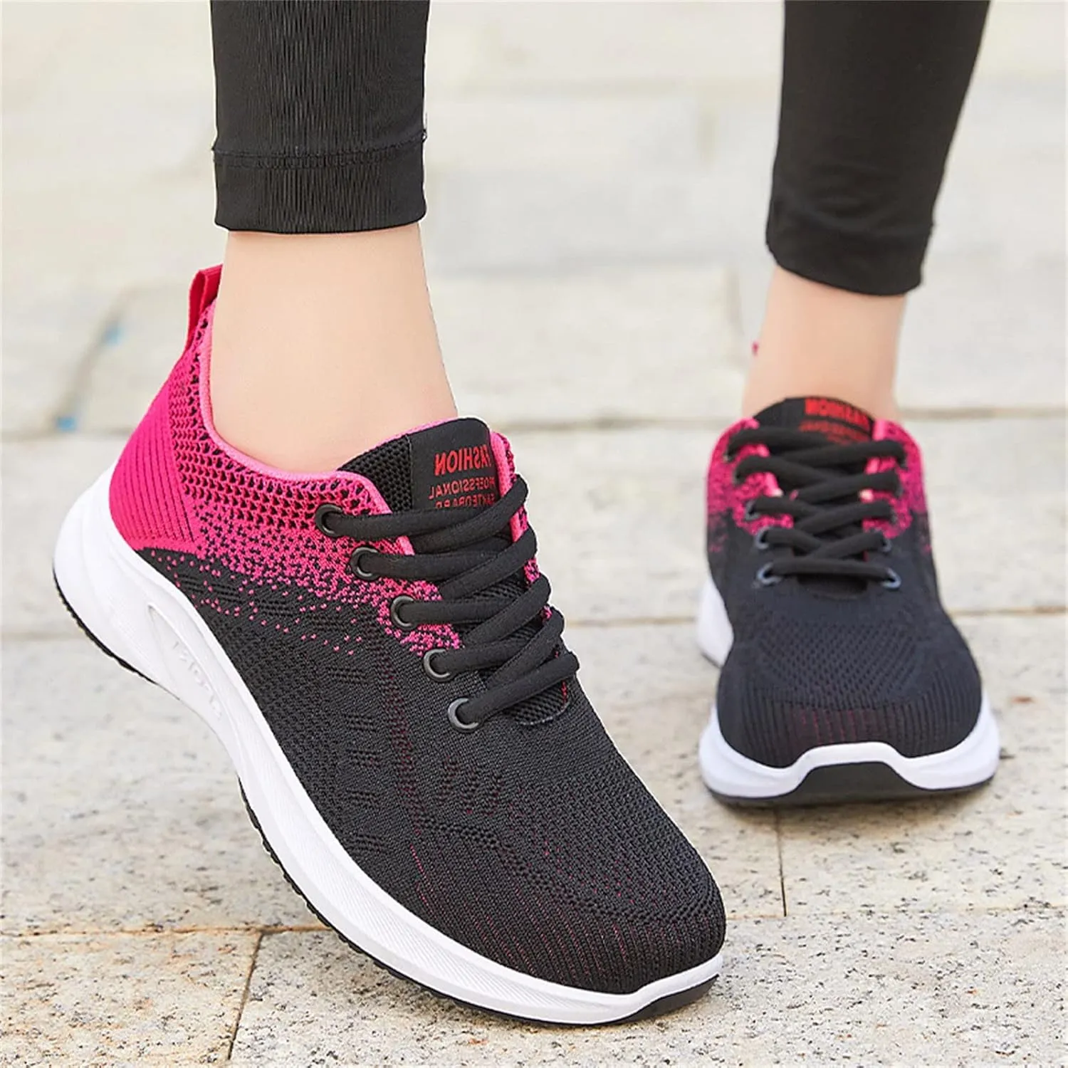 Womens Walking Shoes Lace Up Lightweight Memory Foam Cheer Mens Running Shoes Sports Shoes Casual Slip On Sneakers Platform Tennis Shoe Trainers Shoe