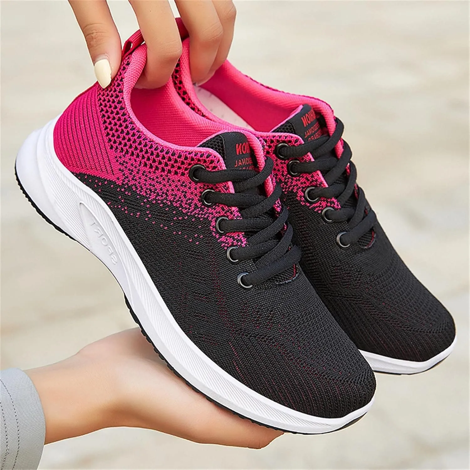 Womens Walking Shoes Lace Up Lightweight Memory Foam Cheer Mens Running Shoes Sports Shoes Casual Slip On Sneakers Platform Tennis Shoe Trainers Shoe