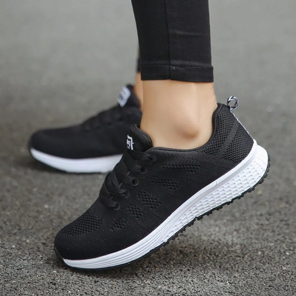 Womens Walking Shoes Lace Up Lightweight Memory Foam Cheer Non Slip Work Shoes Women Walking Shoes Casual Waterproof Sneakers Black Tennis Shoe Cross Trainer Shoe