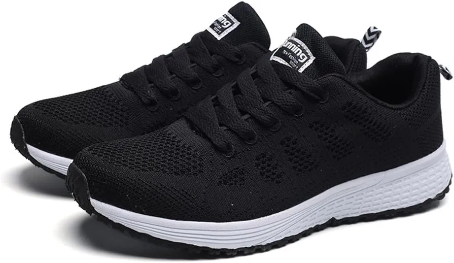 Womens Walking Shoes Lace Up Lightweight Memory Foam Cheer Non Slip Work Shoes Women Walking Shoes Casual Waterproof Sneakers Black Tennis Shoe Cross Trainer Shoe