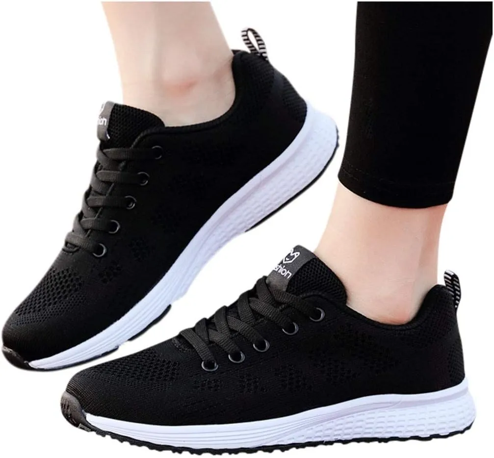 Womens Walking Shoes Lace Up Lightweight Memory Foam Cheer Running Shoes for Women Slip On Casual Dress Shoes Dress Sneakers Brown Tennis Shoe Cross Trainer Shoe