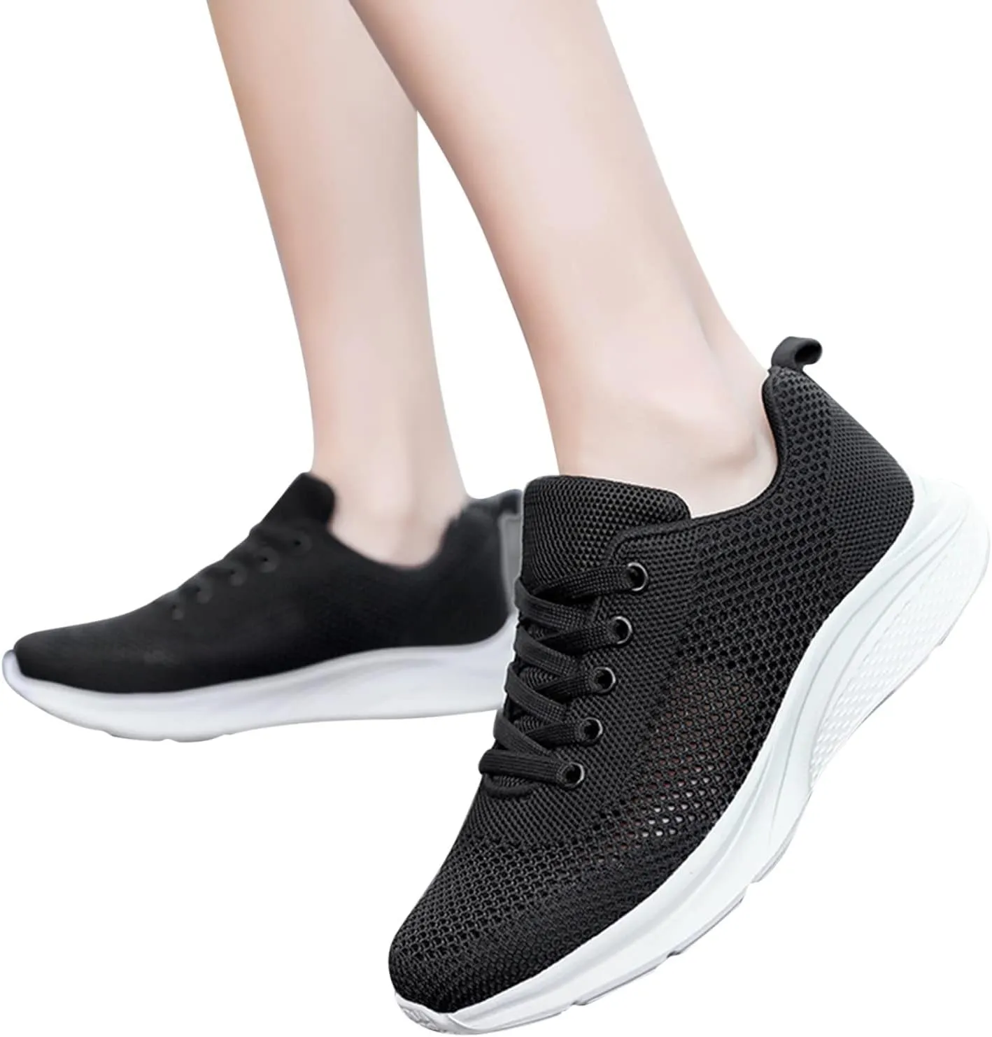 Womens Walking Shoes Lace Up Lightweight Memory Foam Cheer Slip On Shoes Women Workout Casual Work Shoes Women's Fashion Sneakers Steel Toe Tennis Shoe Cross Trainer Shoe