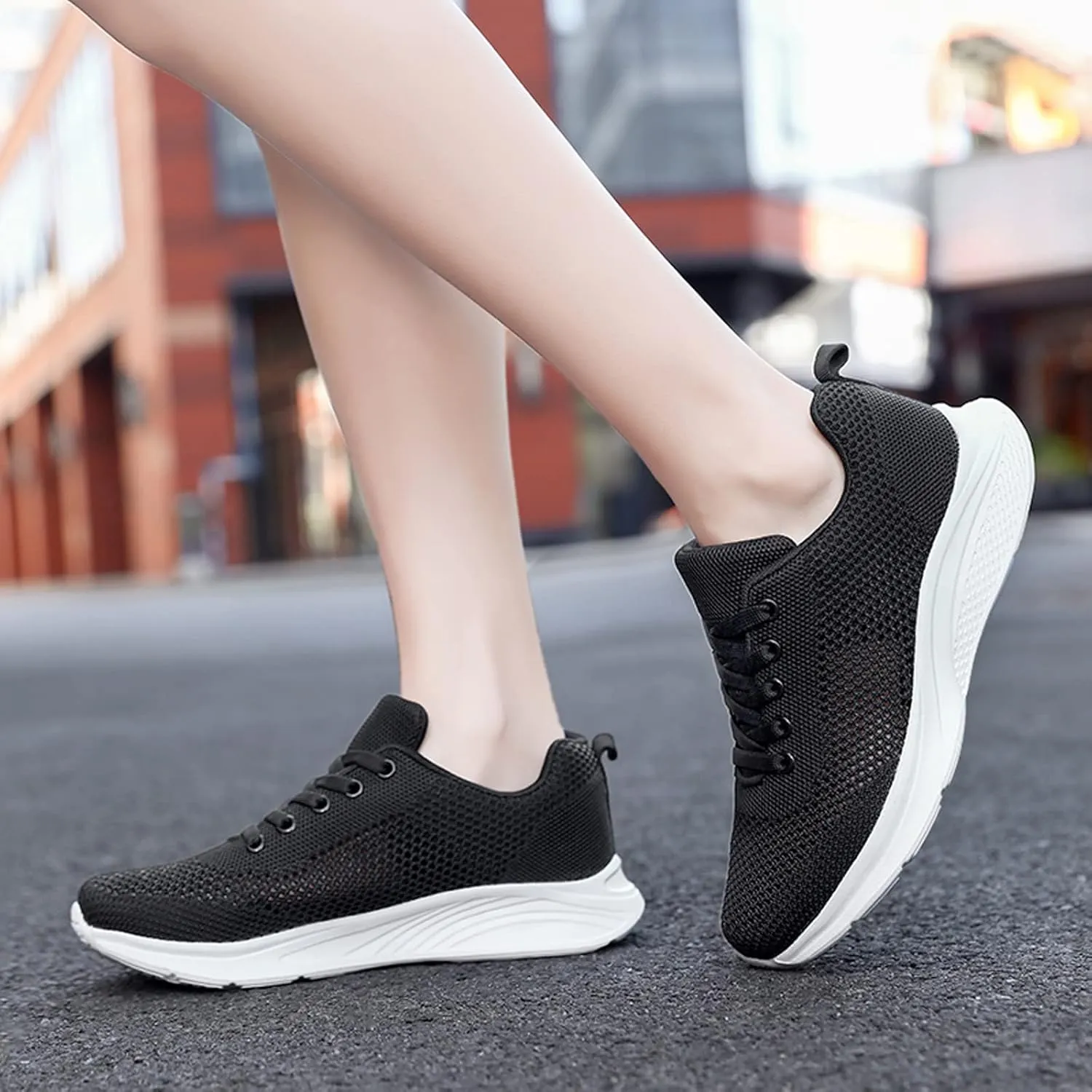 Womens Walking Shoes Lace Up Lightweight Memory Foam Cheer Slip On Shoes Women Workout Casual Work Shoes Women's Fashion Sneakers Steel Toe Tennis Shoe Cross Trainer Shoe