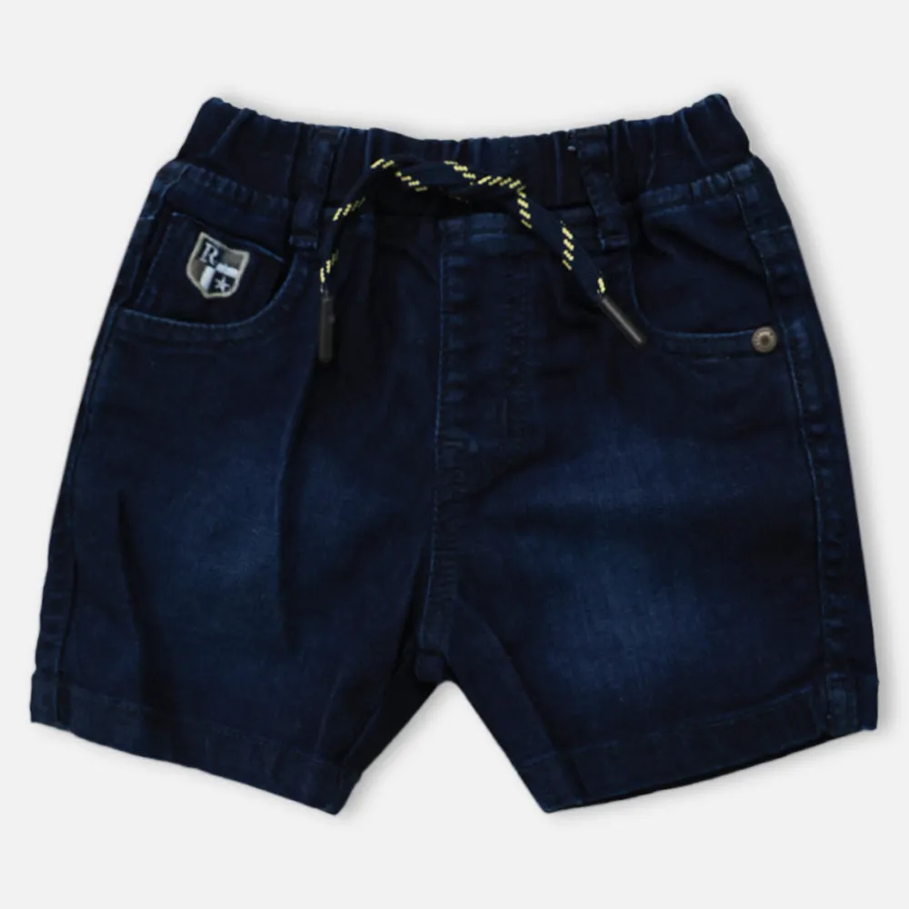 Yellow & Blue Shirt With T-Shirt & Denim Shorts