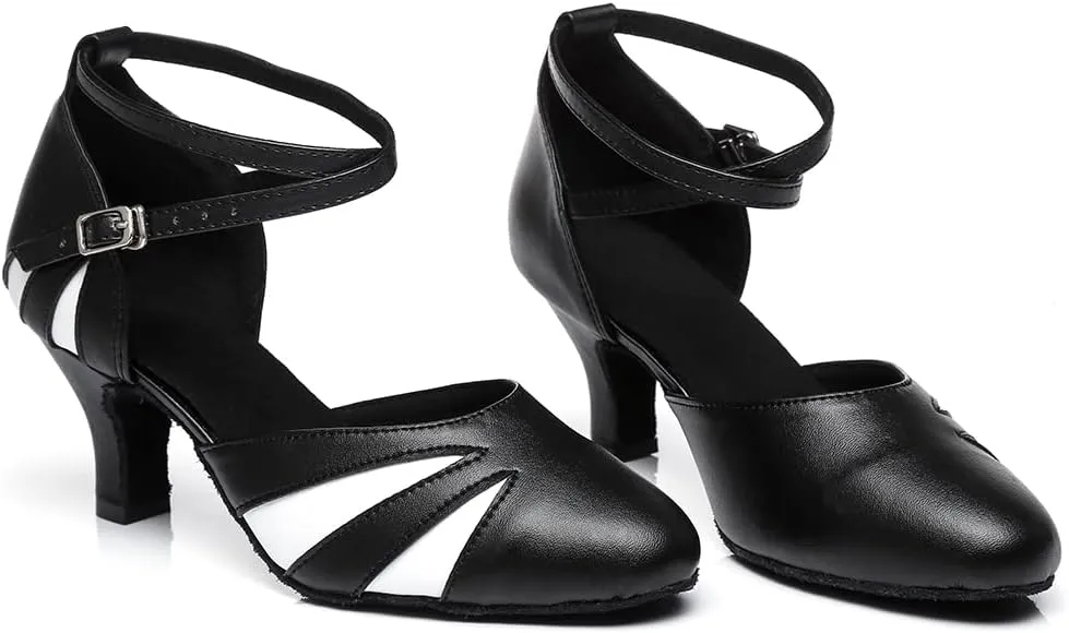 YKXLM Closed Toe Dance Shoes for Women Latin Salsa Performance Professional Ballroom Dance Shoes,Model L474
