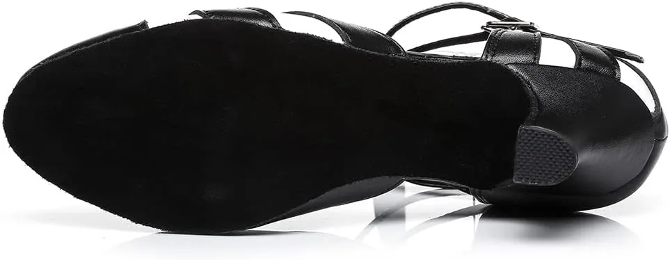 YKXLM Closed Toe Dance Shoes for Women Latin Salsa Performance Professional Ballroom Dance Shoes,Model L474