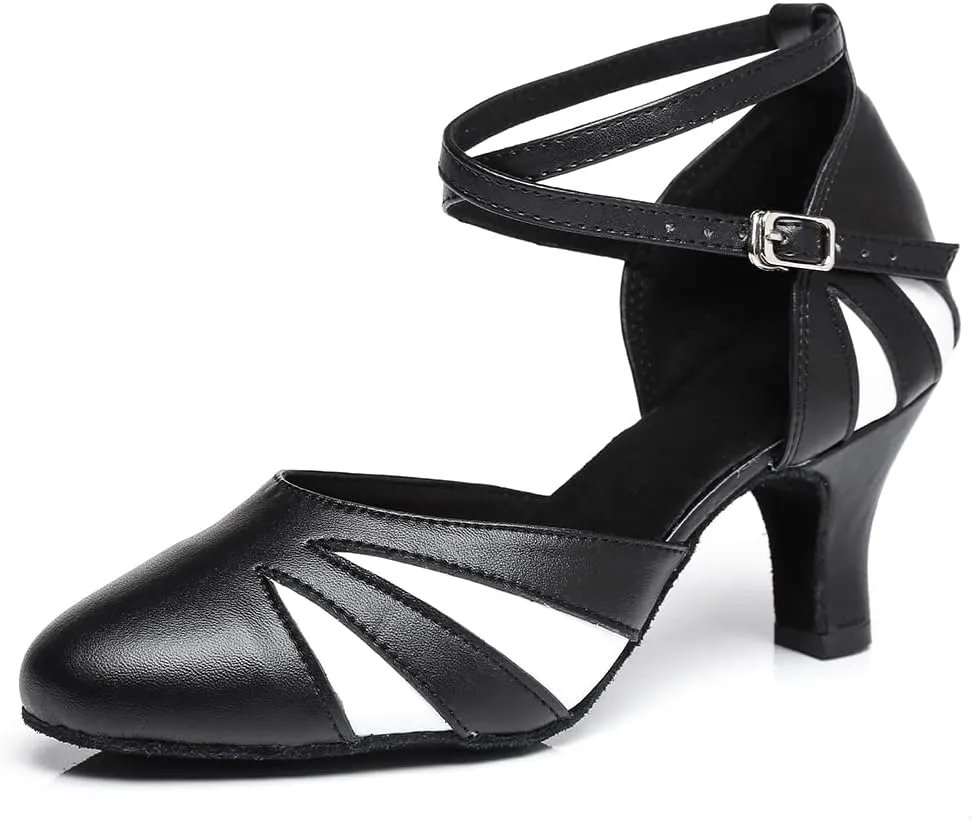 YKXLM Closed Toe Dance Shoes for Women Latin Salsa Performance Professional Ballroom Dance Shoes,Model L474