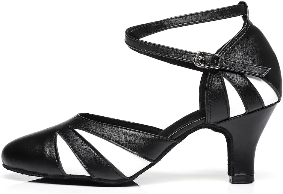 YKXLM Closed Toe Dance Shoes for Women Latin Salsa Performance Professional Ballroom Dance Shoes,Model L474